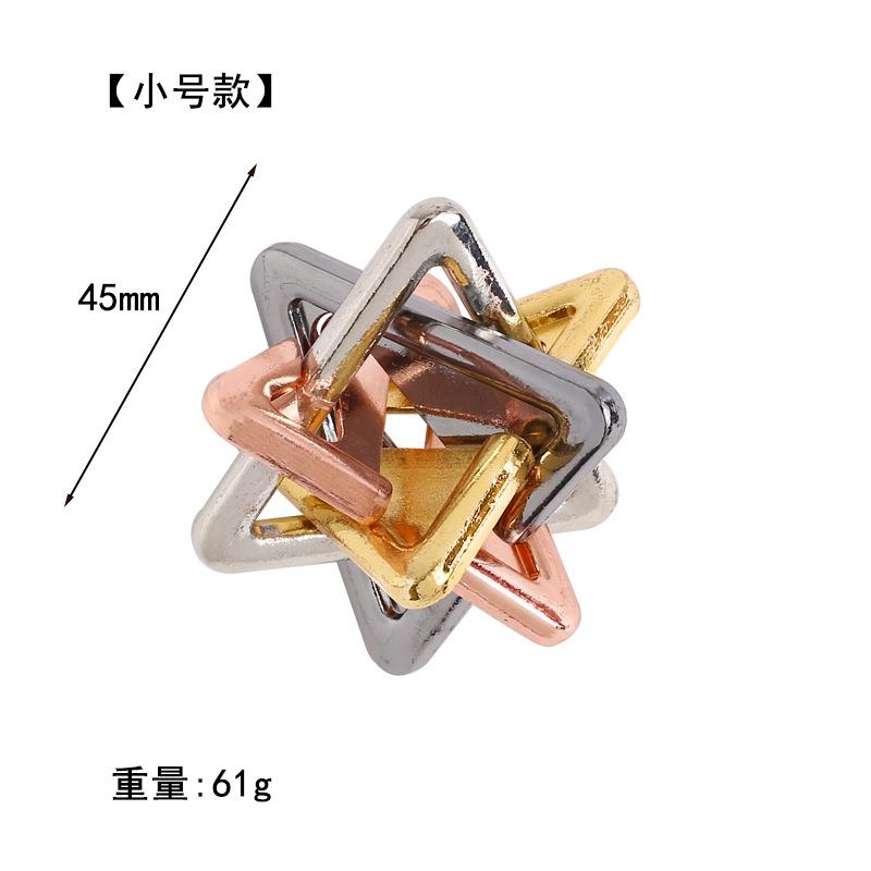 Puzzle Zinc Alloy Intelligence Unlocking Ring Unlocking Set, Nine-Link Educational Toy, Kong Ming Luban Lock Mechanism Box