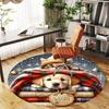 1PC Santa Paws Office Round Area Rug, Under Office Chairs Bedroom Living Room Home Decor,Carpet for Office, -1110281