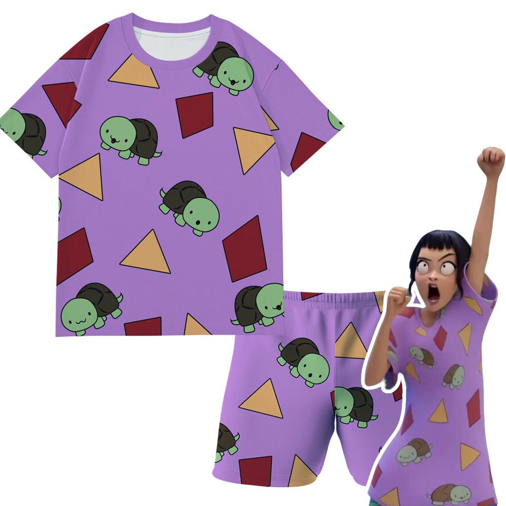 MIRA Kpop Demon Hunter Пижамный набор - Косплей фиолетового медведя для детей, с коротким рукавом и шортами