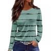 Spring and Autumn European and American Women's Slim Fit Round Neck Printed Long Sleeve T-Shirt