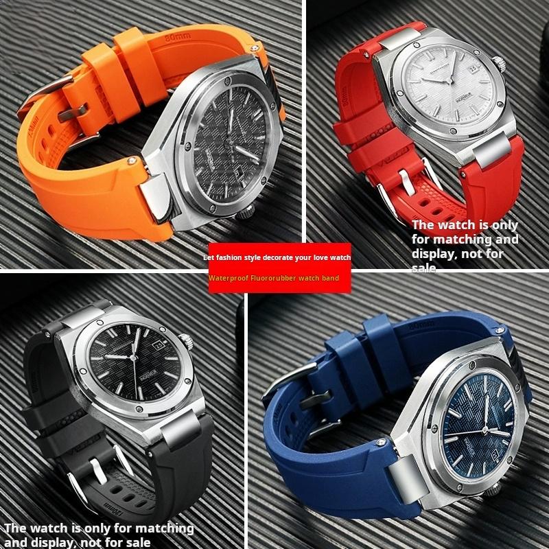 5 цветов Фторкаучуковый Ремешок для часов Для IWC Engineer IW328903 IW328901 IW328902 Водонепроницаемый FKM Ремешок для часов Мужской Резиновый Браслет