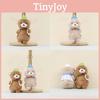 Cute Cartoon Bear Plush Doll Keychain Backpack Decoration Filling Daily Gifts