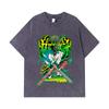 275 GSM Washed T-shirts 100% Cotton Chainsaw Man V36 Denji Pochita Print Unisex Heavy Cotton T Shirt
