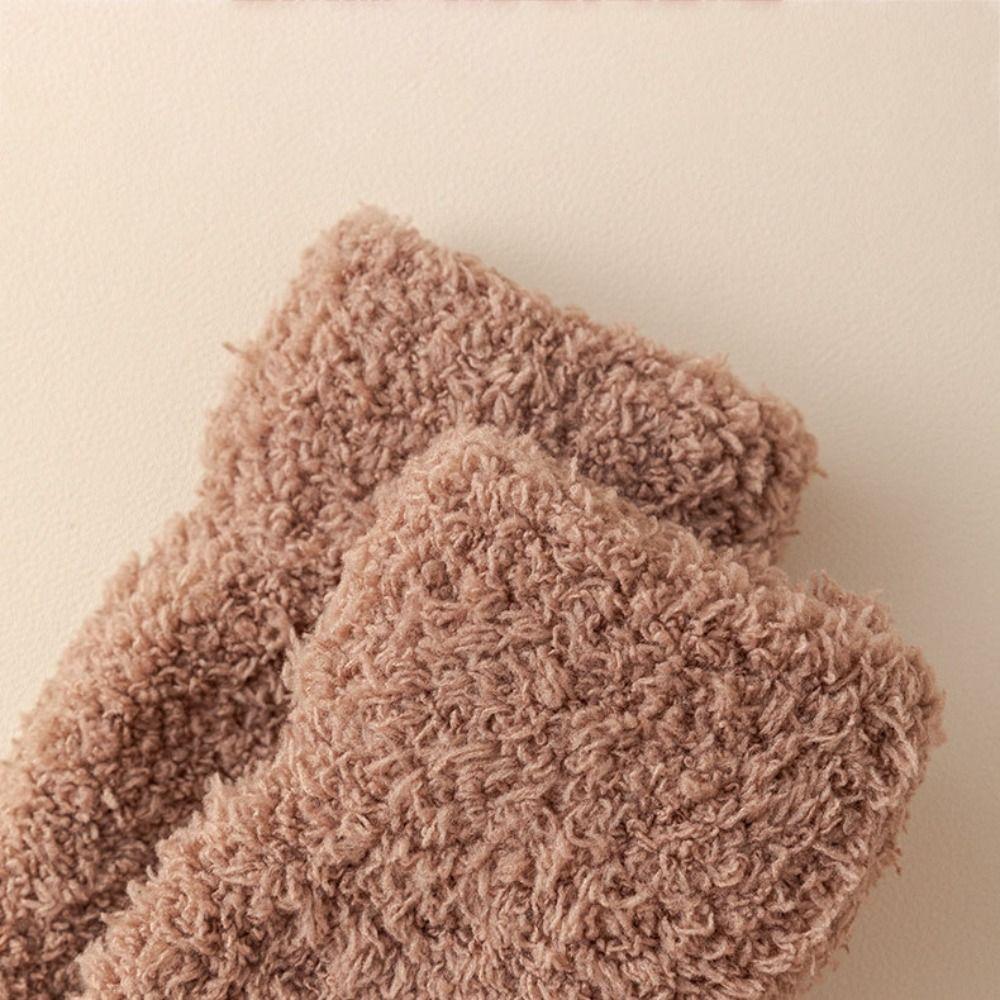 Mid Tube Five Toe Plush Socks Thickened Warm Floor Socks Women Kawaii Five Toe Fleece Socks Winter