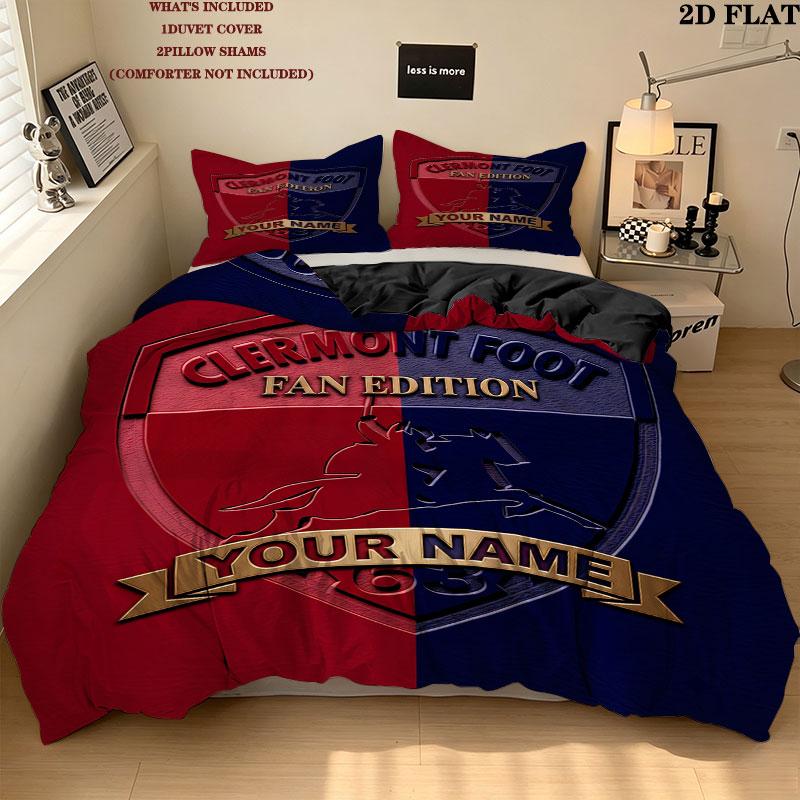 Custom Clermont Foot Bedding Quilt Set Quilt Cover Pillowcase Home Decoration Birthday Gift (1 * duvet cover + 2 * pillowcase, without core)