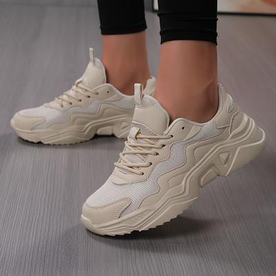 Толстые кроссовки, женские модные белые кроссовки для девочек, дышащая удобная легкая сетчатая обувь на платформе со шнуровкой, уличная обувь 9220