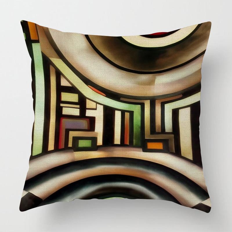 Home Decor Abstract Geometric Pattern Digital Print Pillowcase Pattern Cushion Cover Suitable for Sofa Bedroom Car Pillow Cover