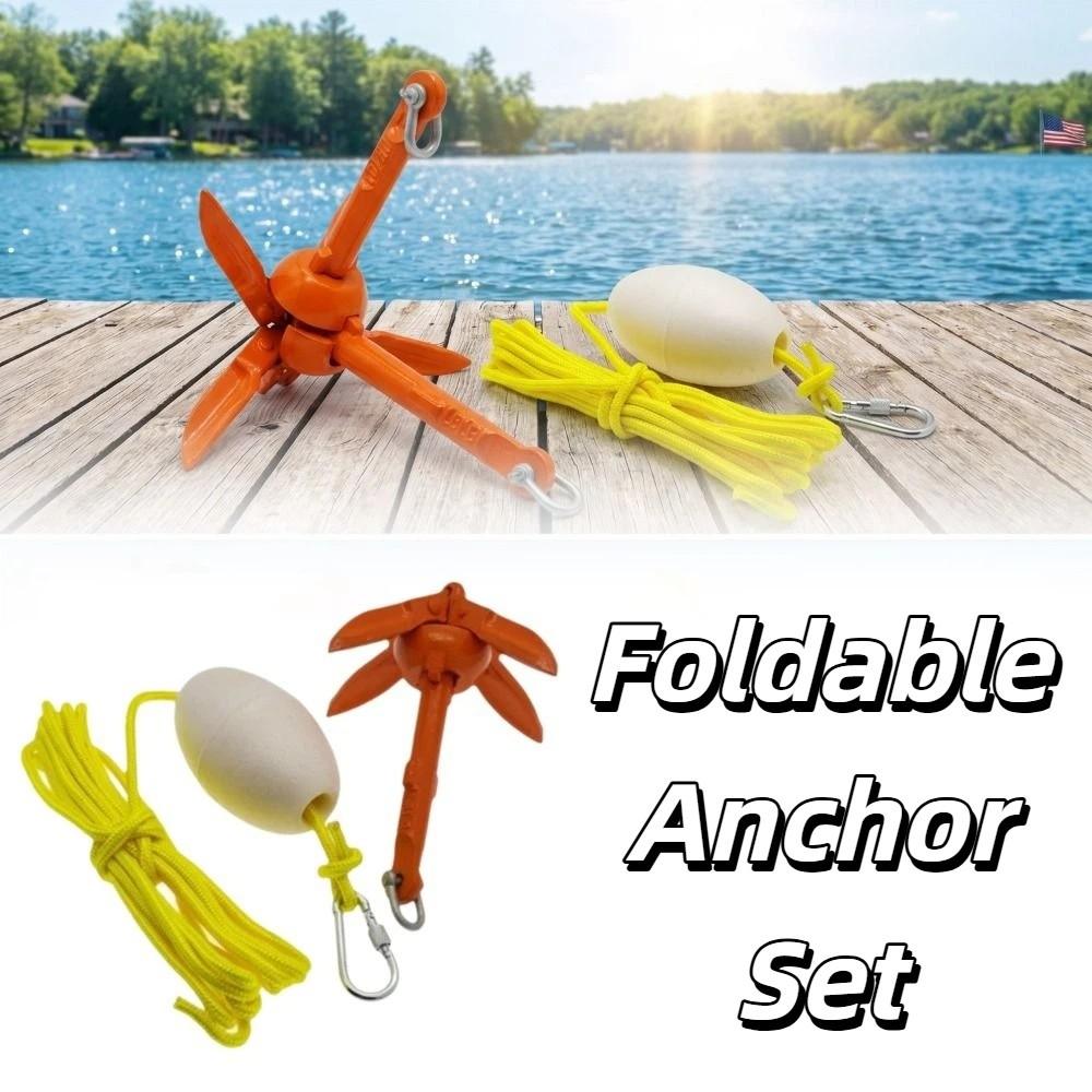 Folding Design Marine Kayak Anchor Kit Portable Kayak Anchor Rope Kit SUP Paddle Board