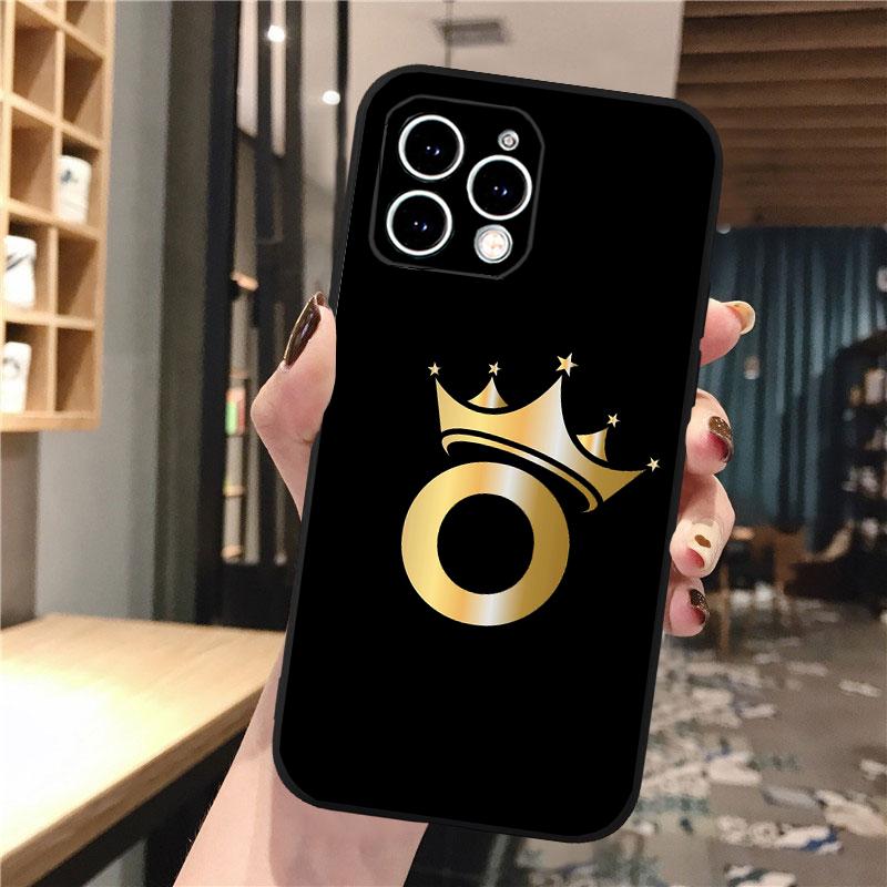 Чехол для телефона с золотой короной и буквами для iphone 15 14 Pro Max 13 12 11 Pro Max XSMax XR 12 13 mini 14 Plus Shell