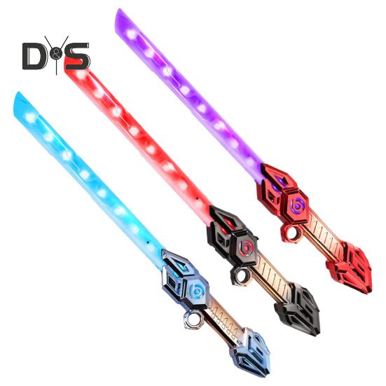 Детская светящаяся игрушка-световой меч со специальными звуковыми эффектами, многоцветный светящийся длинный меч, реалистичная рукоятка, подарок для детей, ролевая игра, развлечение