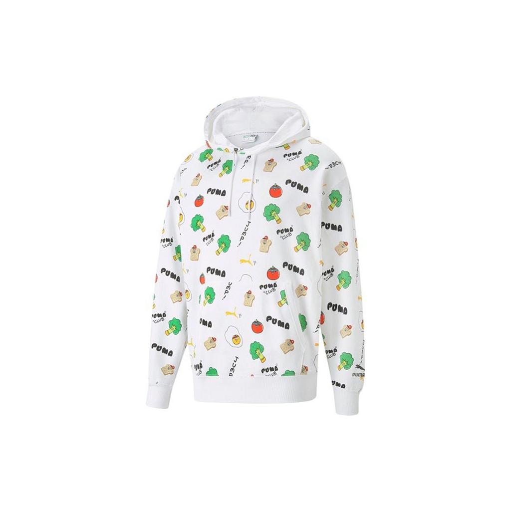 Puma Printed Running Breathable Casual Hoodie Men Tops White 533200-02