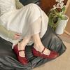 Round Head Retro Bow Flat-soled Small Leather Shoes Women's 2025 New Spring Soft-soled Mary Jane Single Shoes