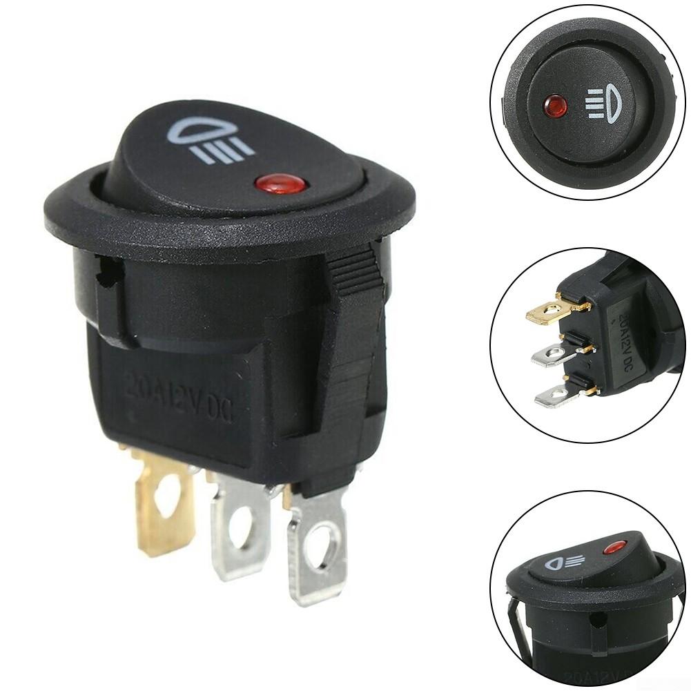 Черный Красный DC 12V 20A Переключатель Круглый 12V Красный Светодиод 23 мм
