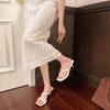 Fashion Slippers Women Summer Shoes Pantofle Heeled Mules Luxury Slides Low Square heel 2025 High Designer Block Fashion Fabric Rubber