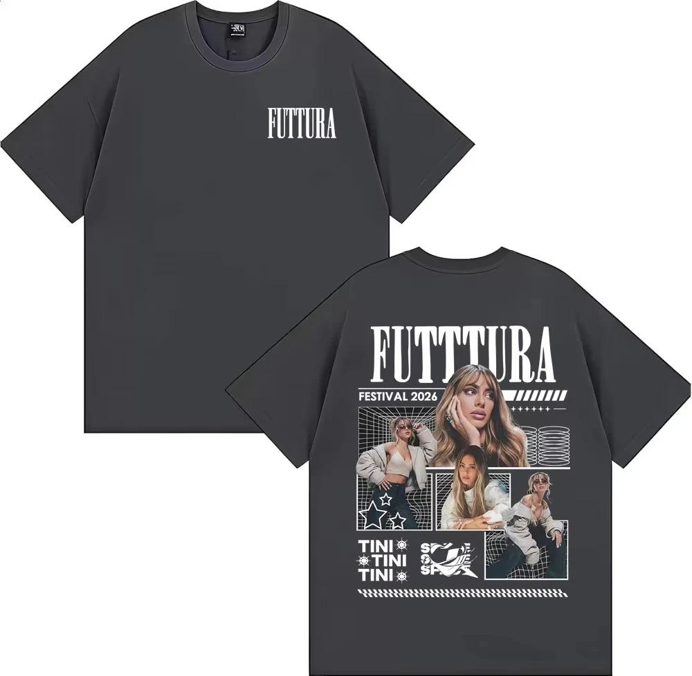 Singer Tini Stoessel Futtura Album 2026 Merch TShirt Unisex Retro Aesthetic TShirt Comfortable Cotton Short Sleeve TShirt