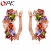 Высококачественные серьги из сплава с красочными циркониевыми камнями каплевидной формы и геометрическим хрустальным видом… Больше