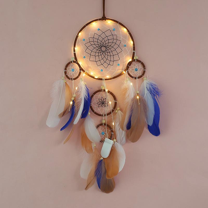 Новый индийский ловец снов, подвесное украшение в виде паутины, подвесное украшение для гостиной, ретро-поделки в виде колокольчика