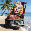 Custom Name Personalized Singer Print Beach Towel, for Trip Camping Beach Party Home Decor, Birthday Gift for Family & Friends
