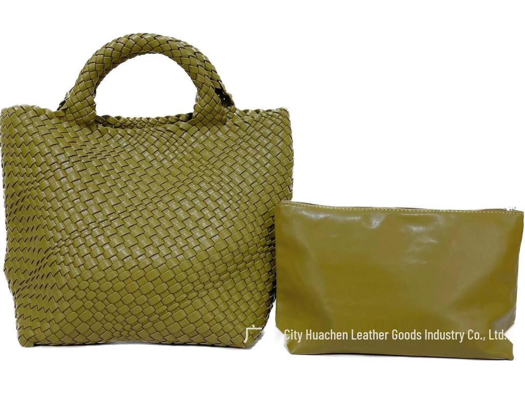 Женская большая модная плетеная сумка-тоут - Универсальная двухручная сумка-шоппер «мать-ребенок»