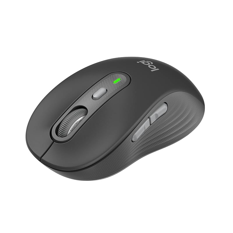Logitech Signature M750MGR Wireless Mouse, Silent, Regular, Graphite, Wireless Mouse, Bluetooth, Logitech Bolt (Unifying not supported), Windows, Mac,