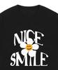 GRAVER [Unisex] Nice Smile Logo Flower Short Sleeve T-Shirt_Black