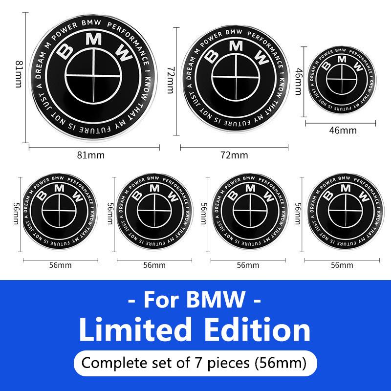 1/4/7pcs 81/72/46/56/68/mm Car Front Rear Logo Wheel Hub Center Cover Steering Wheel Center Stickers For BMW X1 X3 X5 X6 E46 E90 FY0
