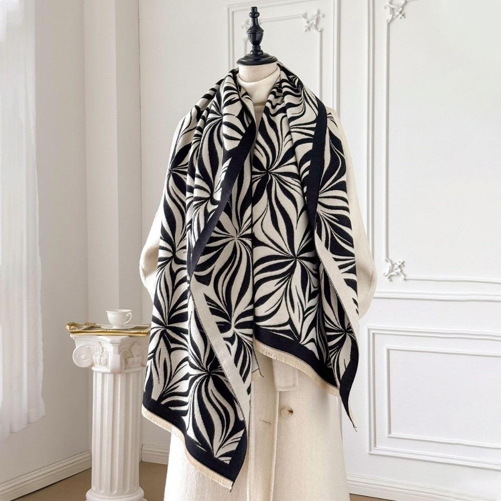 Versatile Imitation Cashmere Scarf Warm Jacquard Shawls  Winter Season Women Fashion Accessory