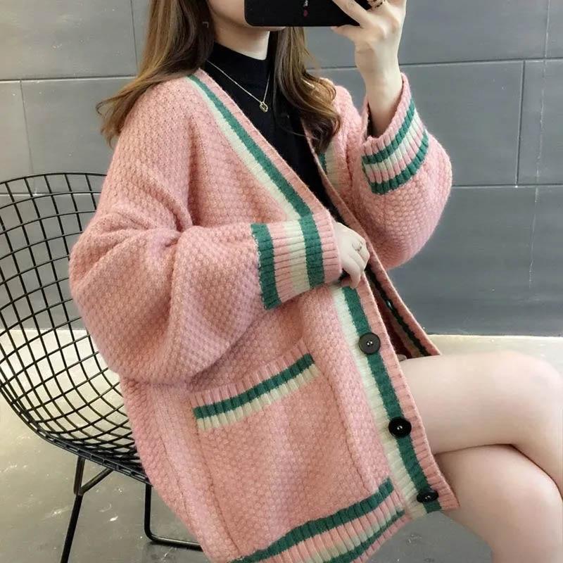 Sweaters Coat Cardigan for Women Stretch Thickened Loose Long Sleeve Knit Cardigan Hooded Sweaters Jacket