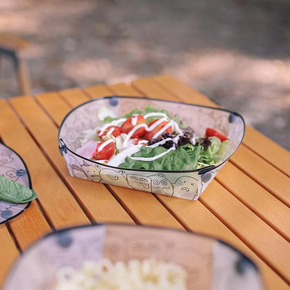 1 шт., уличная складная миска, переносная прозрачная посуда, термостойкая тарелка с защелкой, пищевая чашка, фильтр для кофе, воронка