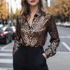 Женская повседневная рубашка на пуговицах с леопардовым принтом в европейском и американском стиле - Коллекция Весна/Осень