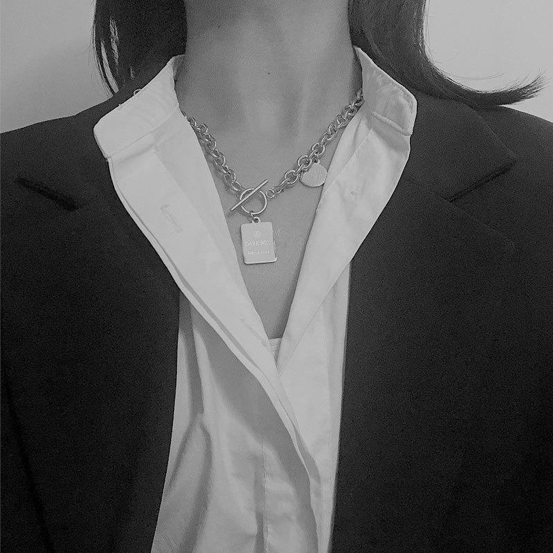 Harajuku личность панк улица квадратная карта комбинация букв короткое ожерелье женский порт панк многокапельная цепь прилива