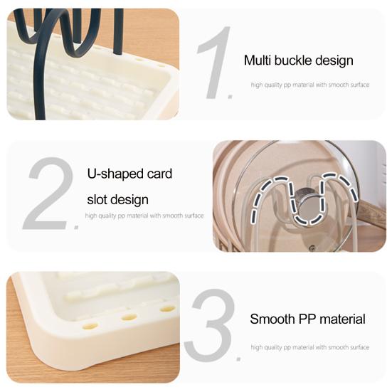 Настольная сушилка для посуды, стойка для крышек от кастрюль, органайзер для крышек от сковородок с регулируемыми отделениями для выпечки и тарелок, для шкафа, кухонной столешницы