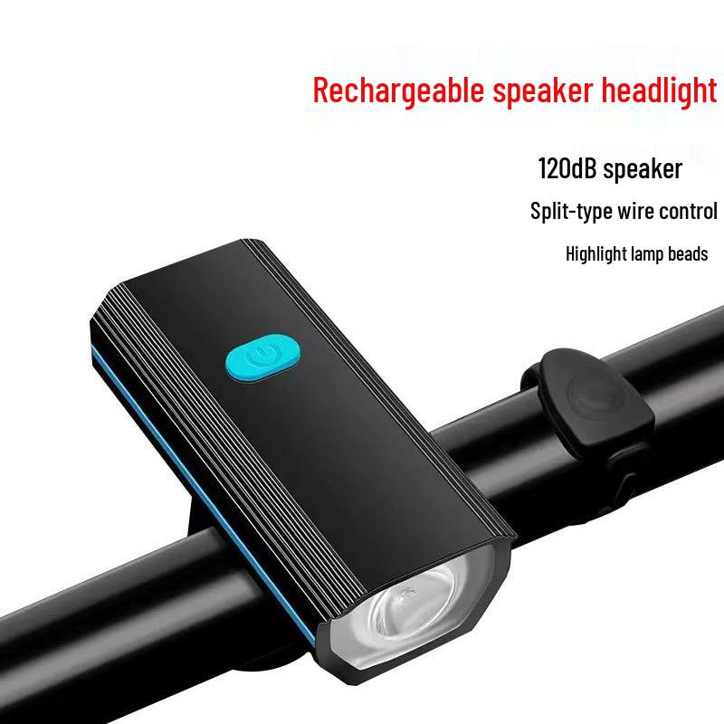 USB Rechargeable Bicycle Front Light & Horn for Night Riding