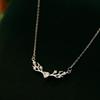 Banyan Tree S925 Silver Deer Antler Necklace - Korean Luxury Valentine's Day Gift