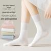 Женские хлопковые носки с антипиллингом: Однотонный, средней длины, впитывающий пот, дезодорирующий, без косточек, свободного кроя, для весны и осени.
