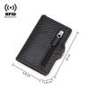 Carbon Fiber Wallet For Men Credit Card Holder RFID Blocking Thin Mini Aluminium Metal Wallets Coin Pocket Money Bag Vallet