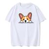 Cute Dog Corgi Print Summer Short-sleeved Casual Daily Versatile Men's Top Cotton European Size Comfortable T-shirt