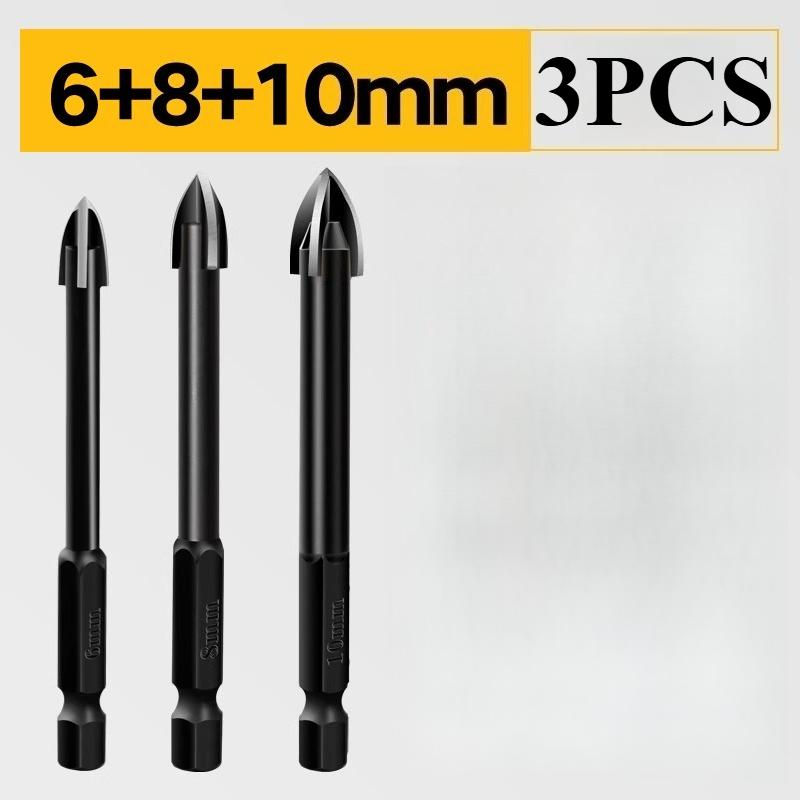 Крестовое сверло с 4 лезвиями: Универсальный для сплава, фарфора, стеклянной плитки, цемента, мрамора и гранита - Антикоррозийный и высокоэффективный