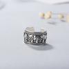 Vintage Animal Elephant Open Rings Thai Silver Jewelry for Women Gift Old Fashion Adjustable Rings