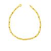 Men's Trendy Gold Fu Character Necklace: Chinese Vietnamese Style, Striped Tube Bead Chain, Long-Lasting Color.