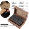 70PCS Vintage Wood Alphabet Letter Rubber Stamps Small Wooden Box