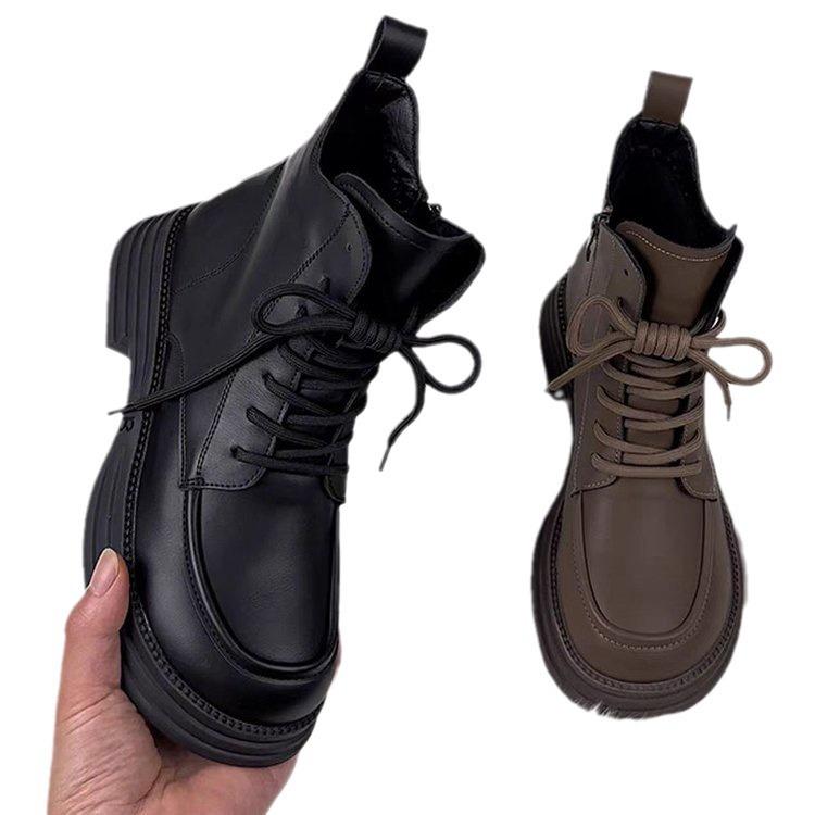 Женские хлопковые ботинки Мартин из мягкого кожаного вельвета, новые осенне-зимние 2025 года, теплые короткие ботинки на толстой подошве, универсальные на плоской подошве, утолщенные хлопковые ш