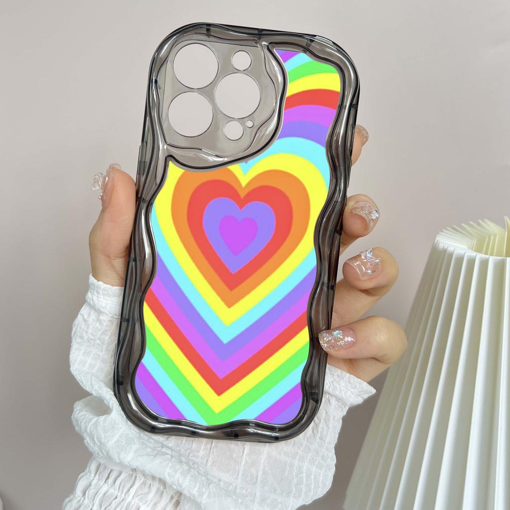 Ae93 Радужный художественный дизайн защитные чехлы для телефонов Apple iPhone 16 15 14 13 Pro Max 11 12 mini XR 7 8 6s Plus XS Max SE Wave TPU задняя крышка