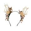 Светящиеся оленьи рога цветы ободок декоративная повязка для волос ободок для волос на День благодарения
