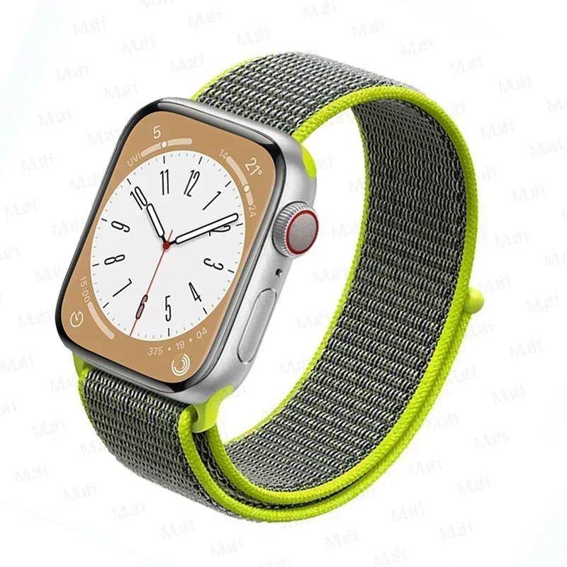Нейлоновый ремешок-петля для ремешков Apple Watch 46 мм 44 мм 40 мм 45 мм 41 мм 42 мм Спортивный браслет iwatch Ultra 2 49 мм Серии 10 9 8 se 7 6 5 4 Ремешок