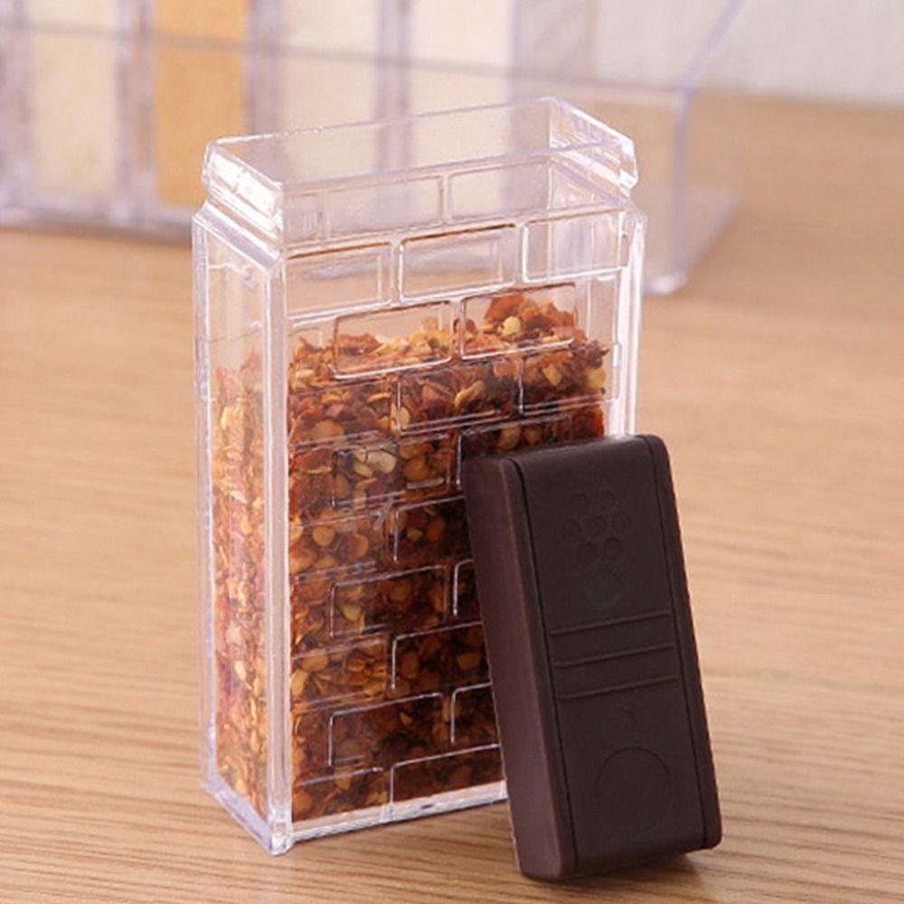 6Pcs/Set 6-in-1 Seasoning Storage Box Double Opening Cover Seasoning Bottle Spice Canister Set  BBQ