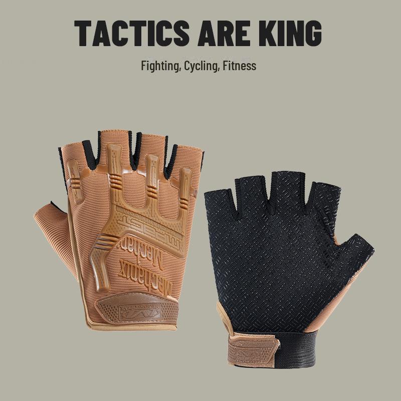 Мужские тактические перчатки без пальцев для велоспорта, альпинизма и фитнеса