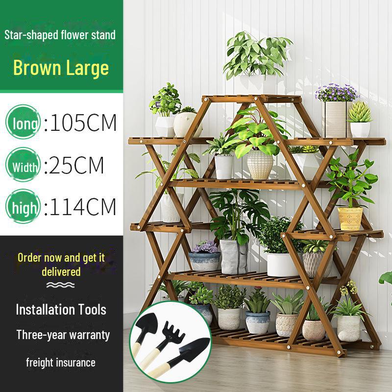 Многослойная подставка для цветов из цельного дерева для суккулентов и зелени на балконе для использования в помещении и на открытом воздухе