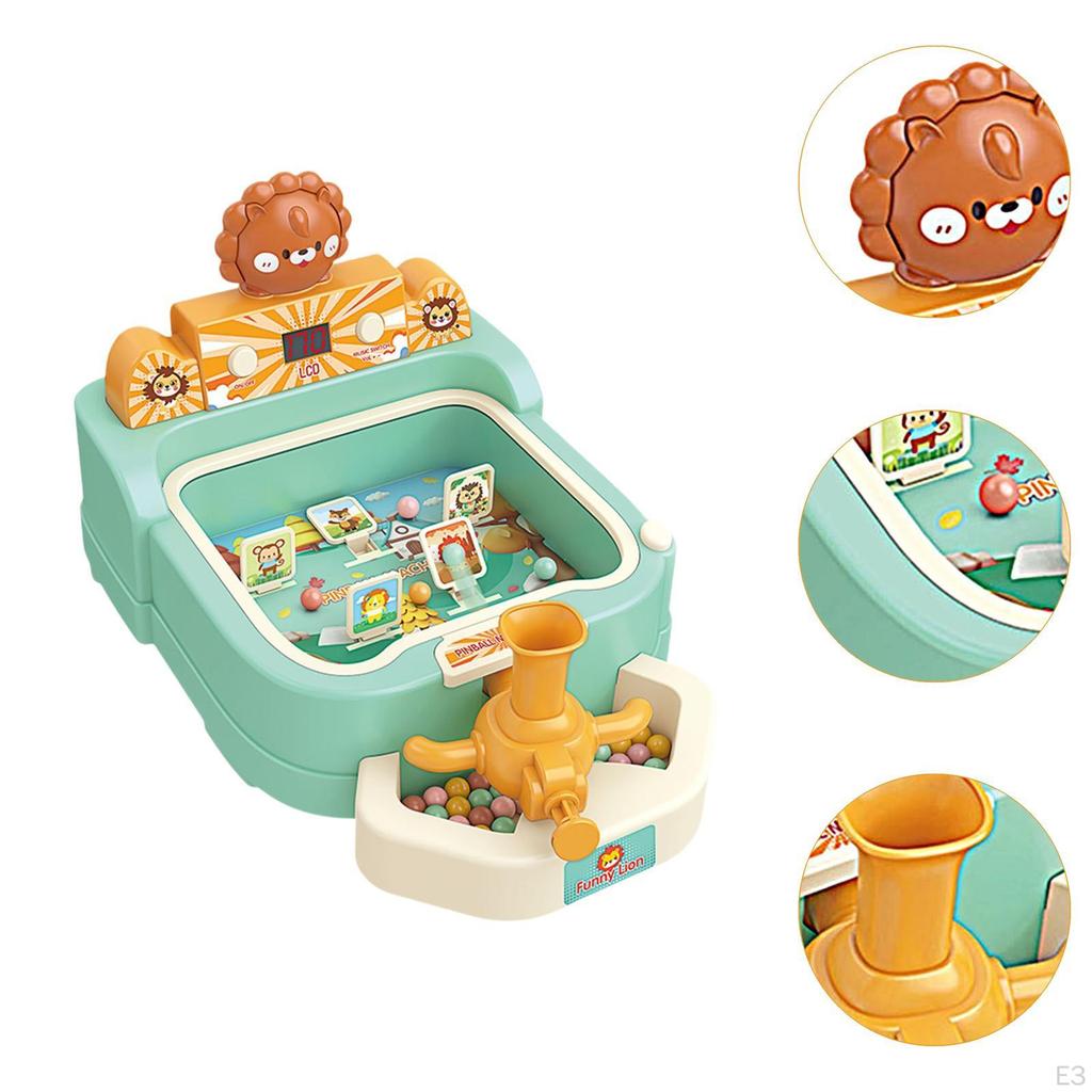 Children Pinball Machine Sturdy Concentration Training Toy Kids Ages 3 4 5 6 Pink