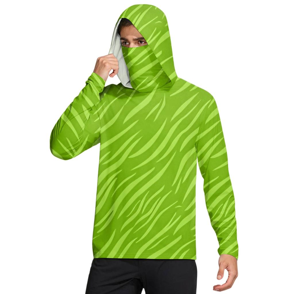 Мужская рубашка с маской Легкая с длинным рукавом Капюшон Для пеших прогулок Рыбалки Для выступлений